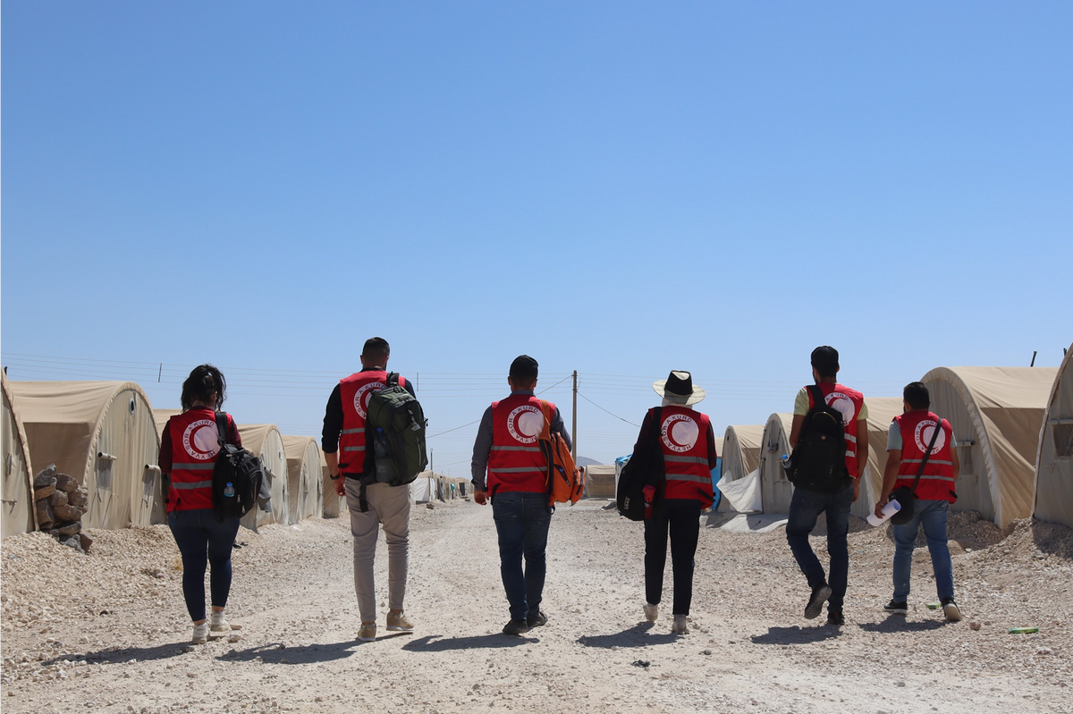 KRC-Einsatz für die Gesundheitsprävention im Washokani-Camp in Rojava. Foto: © KRC