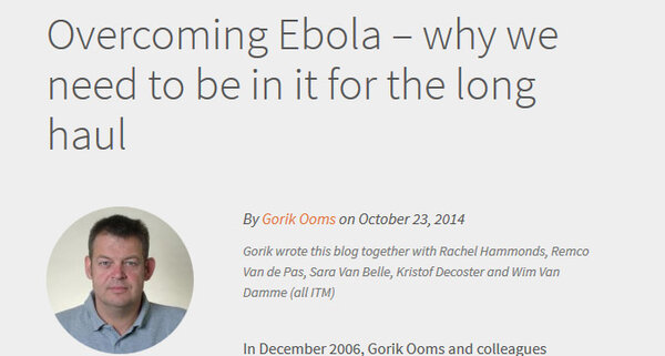 Overcoming Ebola – why we need to be in it for the long haul