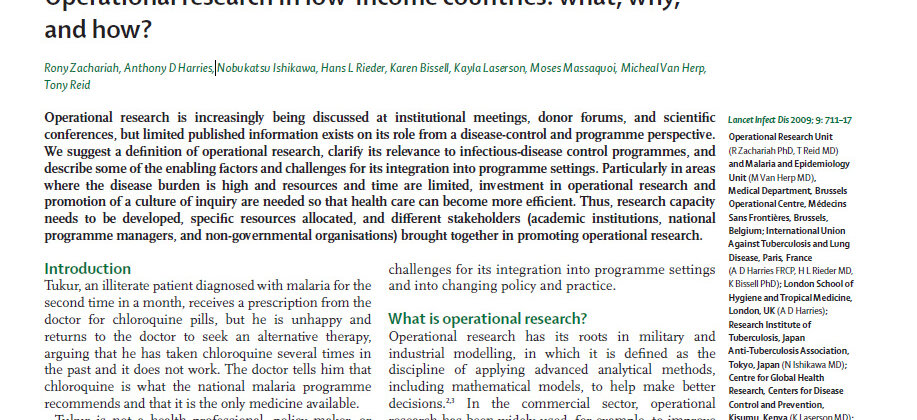 Operational research in low-income countries: what, why, and how?