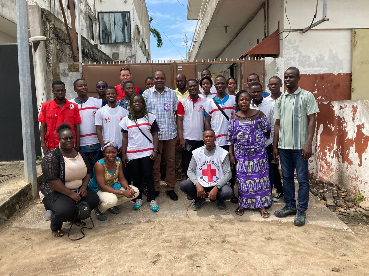Volunteers of the Benin Red Cross in Cotonou. Photo: © Croix Rouge Béninoise