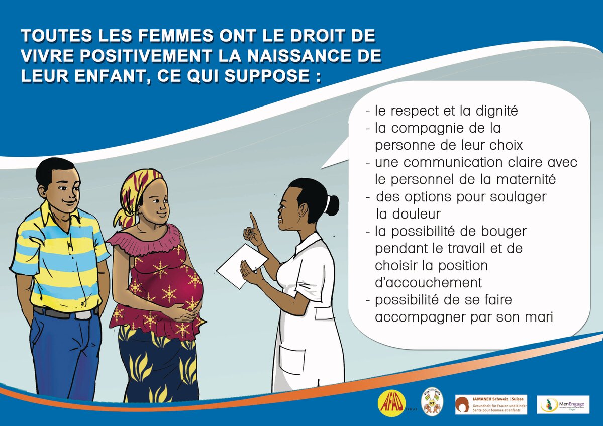 Matériel d'information dans les maternités sur les droits des parturientes. Photo: © IAMANEH