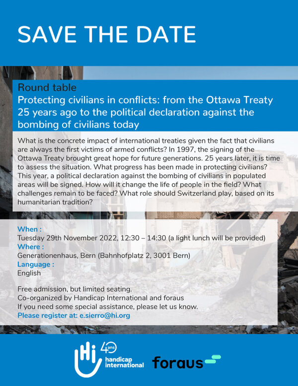 Round table on the protection of civilians – 29th November in Bern